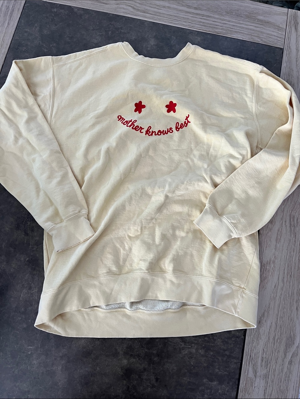 Yellow mother knows best sweater